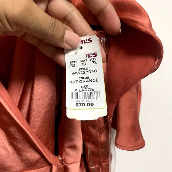 Women Nine West Flounce Maxi Dress size XL elegant soft sleek overlapping style - Picture 9 of 9